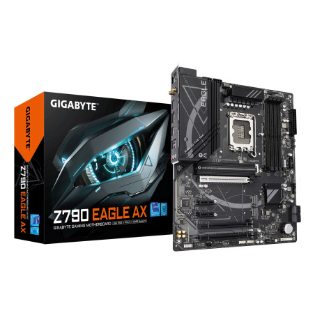 GIGABYTE Z790 EAGLE AX Motherboard - Supports Intel Core 14th Gen CPUs, 12+1+１Phases Digital VRM, up to 7600MHz DDR5 (OC), 3xPCIe 4.0 M.2, Wi-Fi 6E, 2.5GbE LAN, USB 3.2 Gen 2