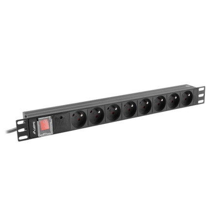 LANBERG POWER STRIP PDU RACK 19" (1U, 16A, 7X Shuko, 2m)