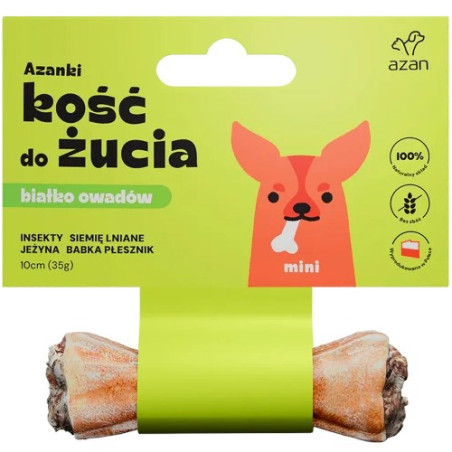 AZANKI Bone with Insects and Flaxseed MINI – Dog Treat – 10 cm