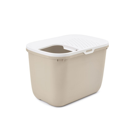 SAVIC Hop Coffee Brown with White Lid – Cat Litter Tray – 58.5x39x39.5 cm – 1 pc.