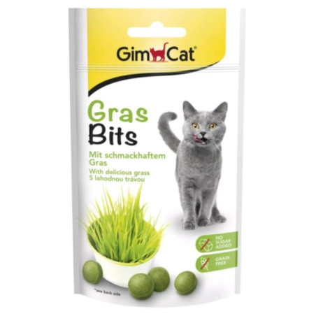 GIMCAT GrasBits Crunchy Grass Bites – cat treat – 40g