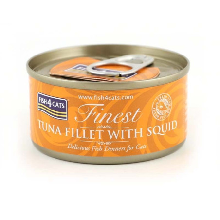 FISH4CATS Tuna fillet with squid - wet cat food - 70g