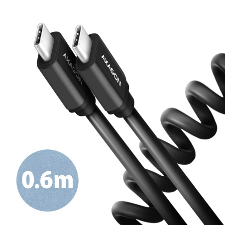 AXAGON | Twister Cable, 0.6 m | BUCM-CM10TB | USB Type C to USB Type C