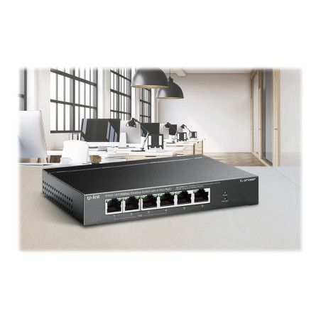 Switch|TP-LINK|TL-SF1006P|Desktop/pedestal|6x10Base-T / 100Base-TX|PoE+ ports 4|TL-SF1006P