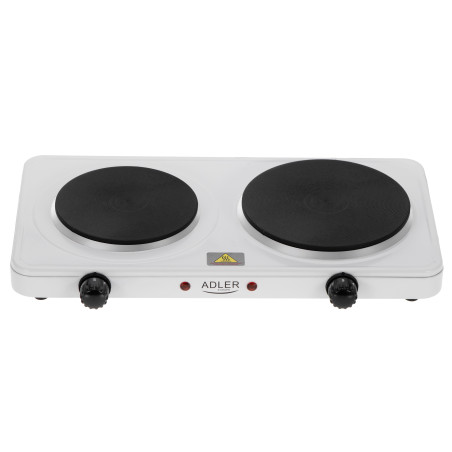 Adler Hot Plate | AD 6520 | Number of burners/cooking zones 2 | Electric | White