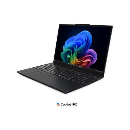 Lenovo ThinkPad T16 G5 Intel | Black | 16 " | IPS | WUXGA | 1920 x 1200 pixels | Anti-glare | Intel Core Ultra 7 | 355 | 32 GB | LPCAMM2 LPDDR5X | Solid-state drive capacity 512 GB | Intel Graphics | Windows 11 Pro | 802.11be | Bluetooth version 5.4 | 5G upgradable | Keyboard language Nordic | Keyboard backlit | Warranty 36 month(s) | Battery warranty 12 month(s)