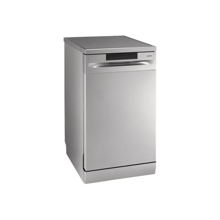 Gorenje Dishwasher | GS520E15S | Free standing | Width 45 cm | Number of place settings 9 | Number of programs 5 | Energy efficiency class E | Display | AquaStop function | Grey