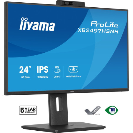 iiyama ProLite XB2497HSNH-B1 24IN IPS LCD 4MS 1920X1080 350CD/M2 HDMI/DP/USB 2 computer monitor 60.5 cm (23.8") 1920 x 1080 pixels Full HD Black