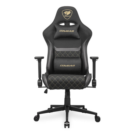 COUGAR Armor One V2 Gold F Gaming Chair, PVC/Fabric, Black