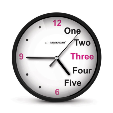 Esperanza Prague Black Mechanical Clock Round Black, White