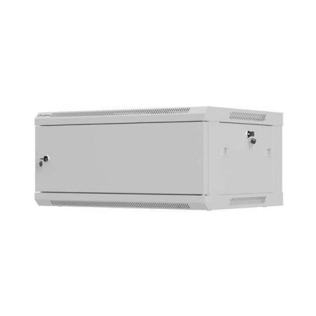 LANBERG WALL-MOUNTED INSTALLATION RACK CABINET 19" 4U 600X450 GREY, METAL DOOR (FLAT PACK)
