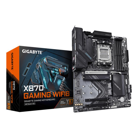 Mainboard|GIGABYTE|AMD X870|SAM5|ATX|Memory DDR5|Memory slots 4|3xPCI-Express 16x|2xM.2|1xHDMI|1xAudio-In|1xAudio-Out|1xMicrophone|4xUSB 3.2|2xUSB-C|1xRJ45|X870GAMINGWF6