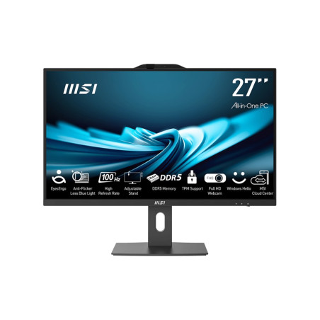 MSI Pro AP272P Intel® Core™ i7 68.6 cm (27") 1920 x 1080 pixels All-in-One PC 16 GB DDR5-SDRAM 1 TB SSD Windows 11 Pro Wi-Fi 6 (802.11ax) Black