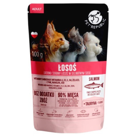 PET REPUBLIC Adult Salmon finely chopped - wet cat food- 100 g