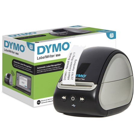 DYMO LabelWriter 550 Label Printer | Label Maker with Direct Thermal Printing | Automatic Label Recognition | Prints Address LabelsShipping LabelsBarcode Labels & More | EU 2 Pin Plug