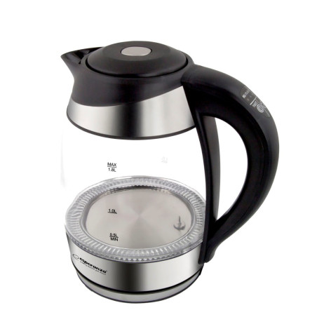 Esperanza EKK026 electric kettle 1.7 L 2200 W Black, Transparent