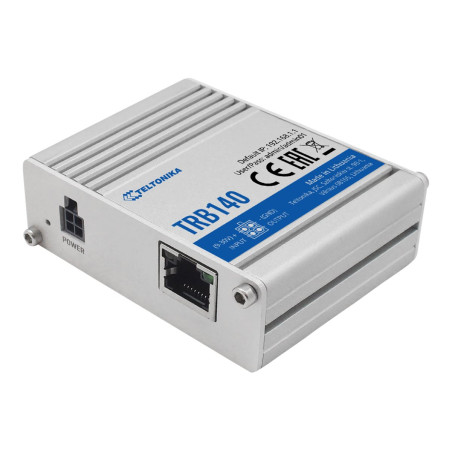 Teltonika | LTE Router | TRB140 | No Wi-Fi | 10/100/1000 Mbit/s | Ethernet LAN (RJ-45) ports 1 | Mesh Support No | MU-MiMO No | 2G/3G/4G | Antenna type 1 x SMA for LTE | 1 x Virtual network interface via micro USB | 24 month(s)