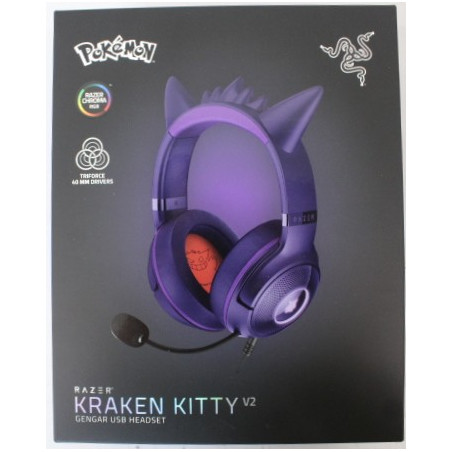 SALE OUT. Razer Kraken Kitty V2 Headset, Pokémon Gengar Ed. | SALE OUT. Razer | Headset | Kraken Kitty V2 | Yes | Wired | Over-ear | DEMO