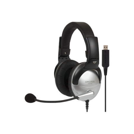 Koss | Gaming headphones | SB45 USB | Wired | On-Ear | Microphone | Silver/Black | Noise canceling