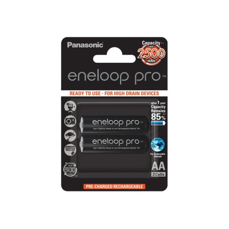 Panasonic rechargeable batteries  ENELOOP Pro BK-3HCDE/2BE, 2500 mAh, 500 (2xAA) | Panasonic