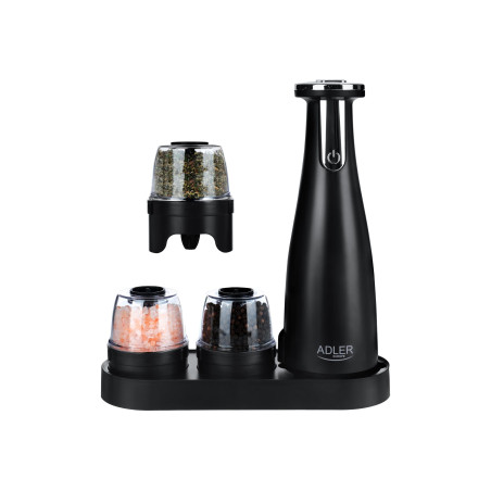 Adler | Electric Salt and pepper grinder | AD 4449b | Housing material ABS plastic | 7 W | Lithium | Matte Black