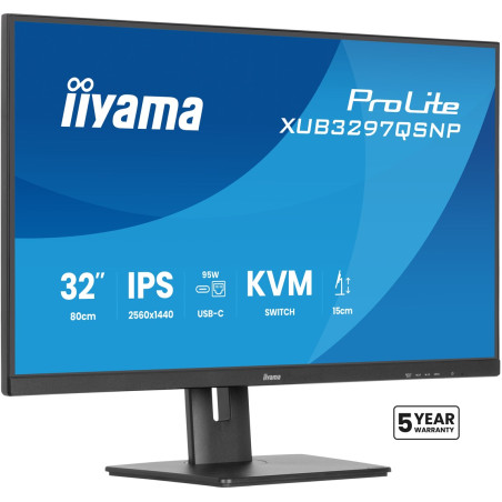 iiyama ProLite XUB3297QSNP-B1 computer monitor 81.3 cm (32") 2560 x 1440 pixels Quad HD LED Black