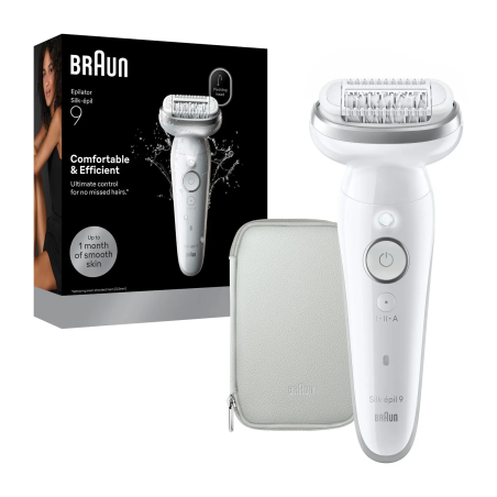 Braun Epilator | Silk-épil 9 SES9-000 | Operating time (max) 50 min | Number of power levels 2 | Wet & Dry | White/Silver