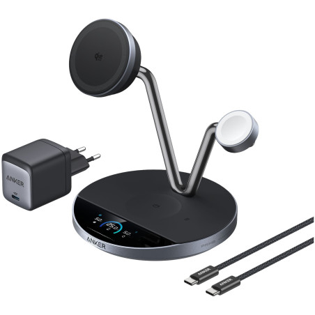 Anker Prime Wireless Charging Station Qi2.2  25W wireles charging  (3-in-1, MagGo, AirCool, Dock Stand) PSU added