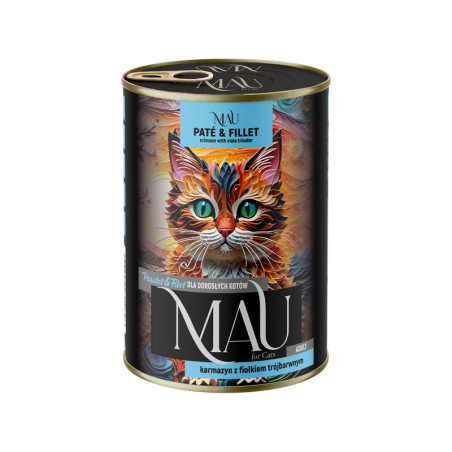 MAU Pate and Fillet Crimson with pansy - wet cat food - 400g