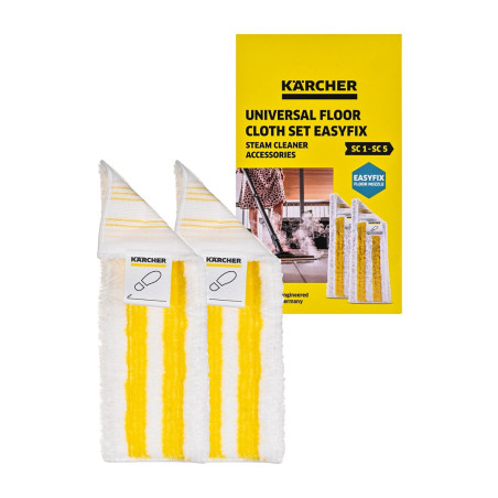 Kärcher Universal floor cloth set EasyFix Mop disposable cloth White, Yellow