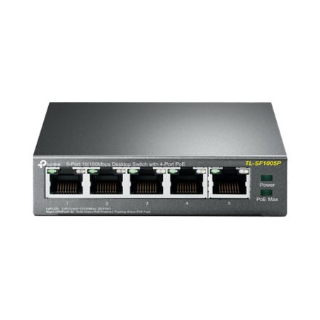 Switch|TP-LINK|Desktop/pedestal|5x10Base-T / 100Base-TX|PoE ports 4|TL-SF1005P