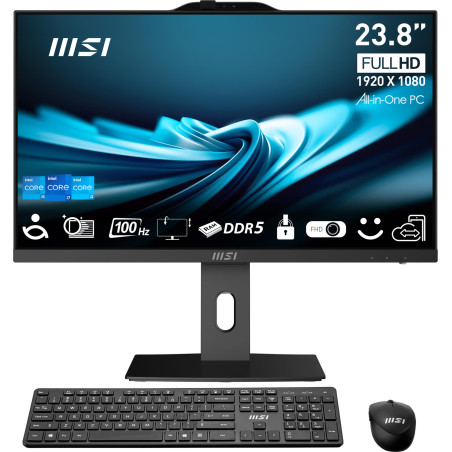 Monoblock PC|MSI|CPU Intel|Intel® CoreT i5|i5-14400|RAM 16 GB|DDR5-SDRAM|Screen 23.8 "|1920 x 1080 pixels|Storage 512 GB|SSDs 516 GB|Not available|On-board graphics Yes|Intel UHD Graphics 730|Black|PROAP242P14M-649XEU