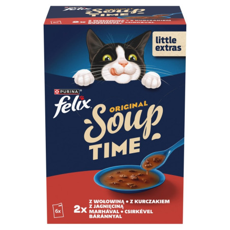 PURINA Felix Original Soup Time Box Beef, lamb, chcken - wet cat food - 6x48g