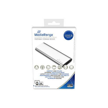 External SSD|MEDIARANGE|Read speed 450 MB/s|Write speed 420 MB/s|Form factor M.2|NVMe Yes| 120 GB|MR1100
