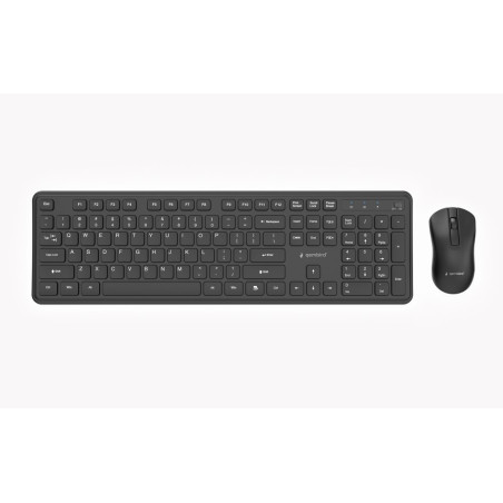Gembird KBS-WPS-01 Slim Pro Business wireless desktop set, black, US layout