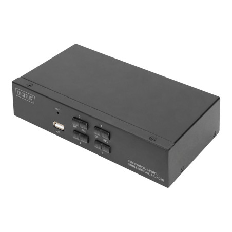 Digitus | KVM Switch, 4 Port, Single Display, 4K, HDMI | DS-12880