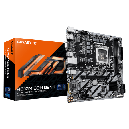 Gigabyte H810M S2H GEN5 | Processor family Intel | Processor socket LGA1851 | DDR5 | Supported hard disk drive interfaces SATA, M.2 | Number of SATA connectors 4