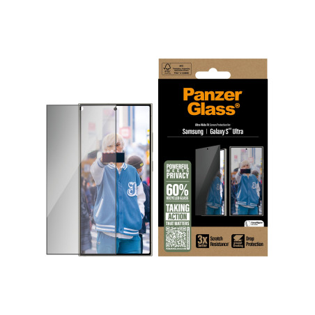 PanzerGlass Privacy Screen Protector Samsung Galaxy S25 Ultra | Ultra-Wide Fit | PanzerGlass