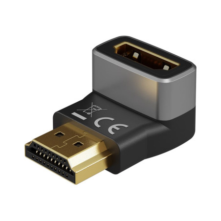 Goobay HDMI Angled Adapter 270° Vertical, 8K @ 60 Hz, Gold-Plated | 72011