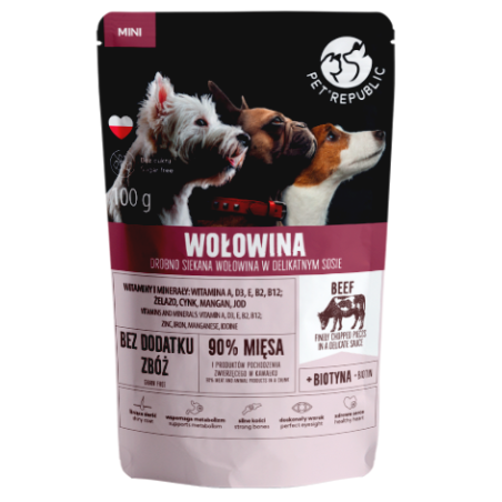 PET REPUBLIC Mini Finely chopped beef - Wet dog food - 100 g