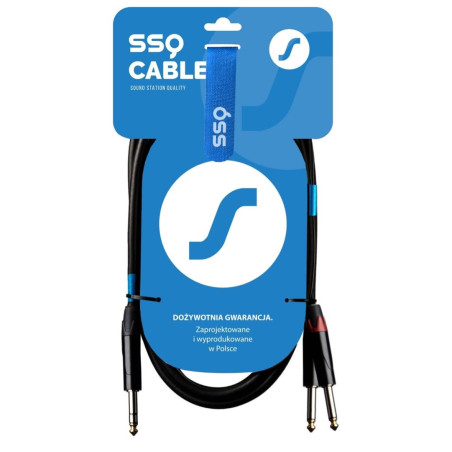 SSQ JSJM2 SS-1453 Cable Jack Stereo - 2x Jack Mono 2 m Black