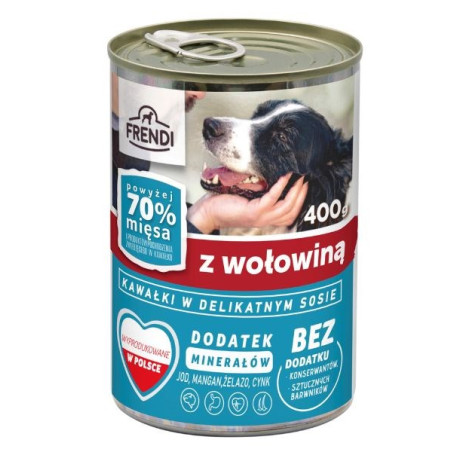 FRENDI with Beef chunks in delicate sauce - wet dog food - 400g