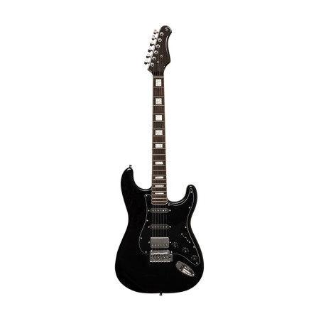 Stagg SES-60 BLK - gitara elektryczna HSS, olcha, palisander, czarna