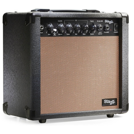 Stagg 15 AA DR EU - combo do gitary akustycznej 15 W RMS z pogłosem