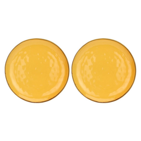 Set of 2 Concerto Ocra Round Platters - Yellow, 32 cm