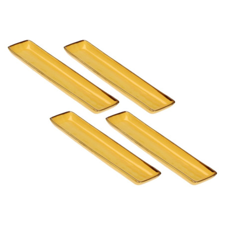 Set of 4 Concerto Ocra Rectangular Trays - Yellow, 32 x 8 cm
