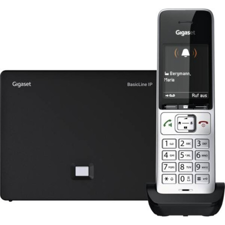 Gigaset BasicLine IP + COMFORT 500HX DECT telephone Caller ID Black, Silver
