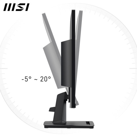 MSI Pro MP245G 24 Inch Monitor, FHD (1920 x 1080), 100Hz, IPS, 1ms, 1x HDMI 1.4b, 1x DP 1.2a output, 1x D-Sub(VGA), Built-in Speakers, Anti-Glare, Anti-Flicker, Less Blue light, TÜV Certified, VESA, Kensington, Black