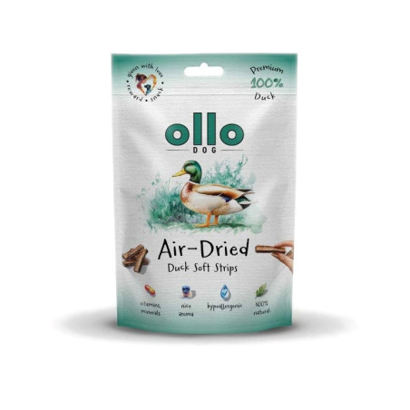 OLLO Air-Dried Duck strips - dog treat - 80g