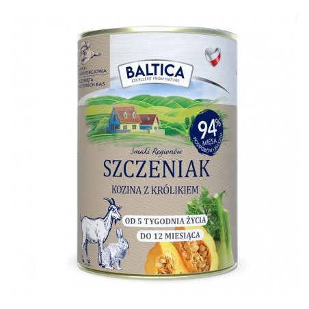 BALTICA Smaki regionów Puppy Goat with rabbit - wet dog food - 400g